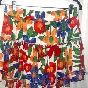 Adrienne Multicolor Floral A-Line Skirt